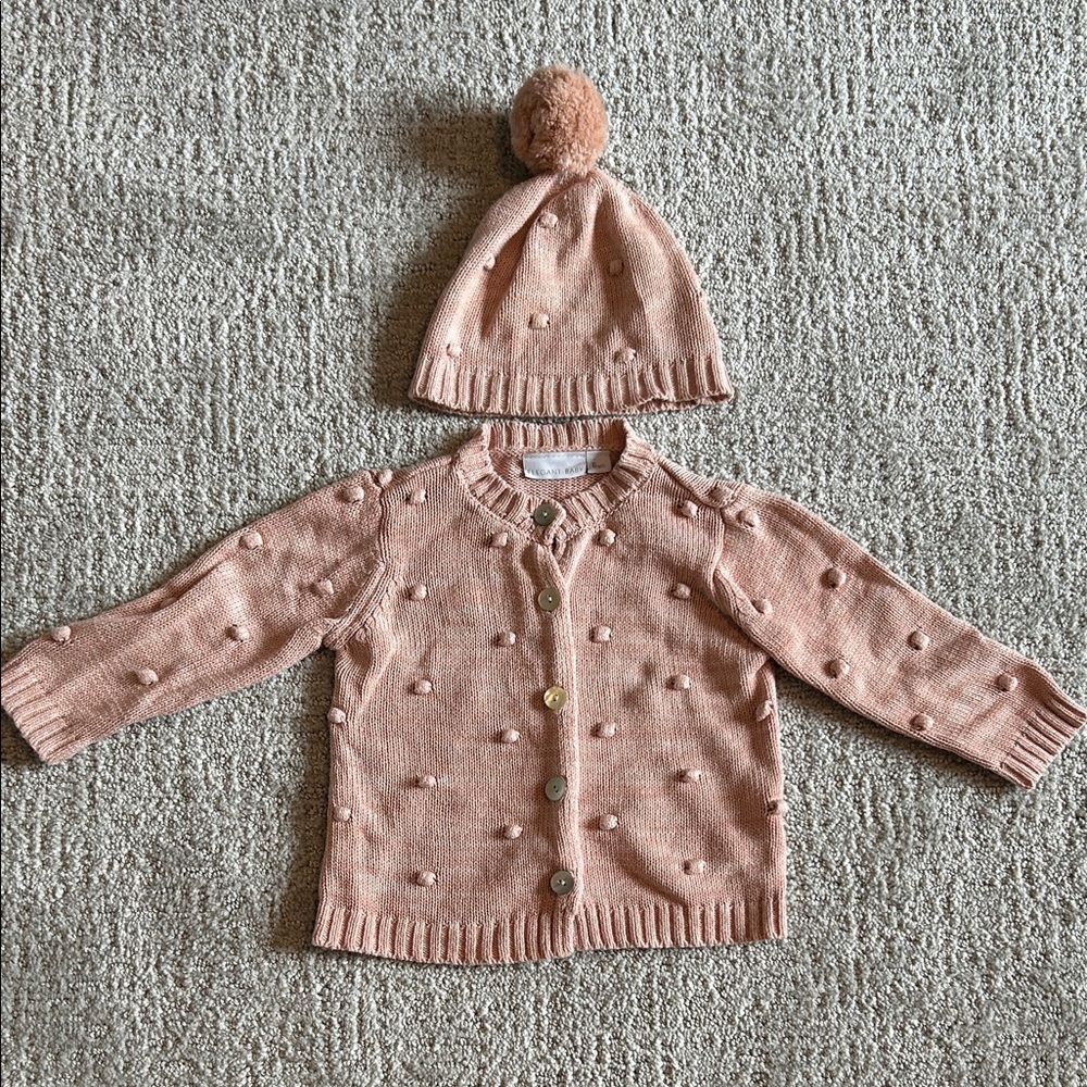 Kids Pink Sweater and Hat Set